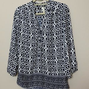 Tacera medium flowy blouse geometric lightweight